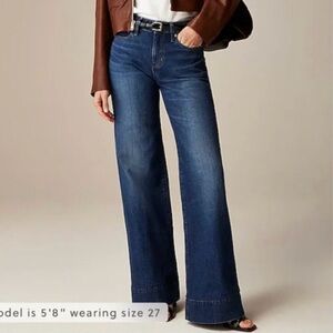 J. Crew Dark Blue Wide Leg High Rise Jeans